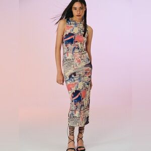 Multicolor Graphic Print Dress